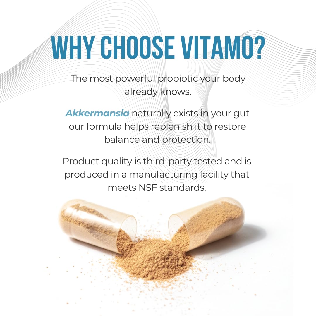 Vitamo Probiotic Supplement bottle with capsules inside