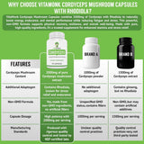 VitaMonk Cordyceps Capsules bottle with label