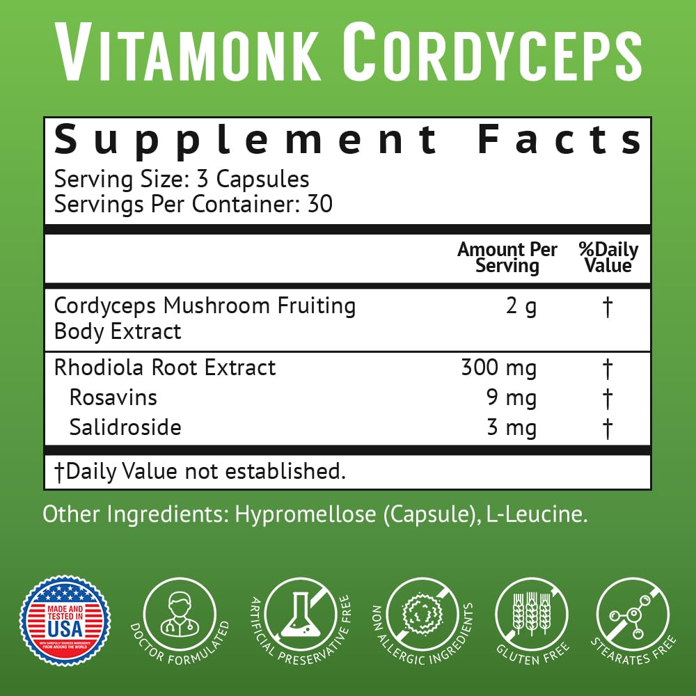 VitaMonk Cordyceps Capsules in a lifestyle setting