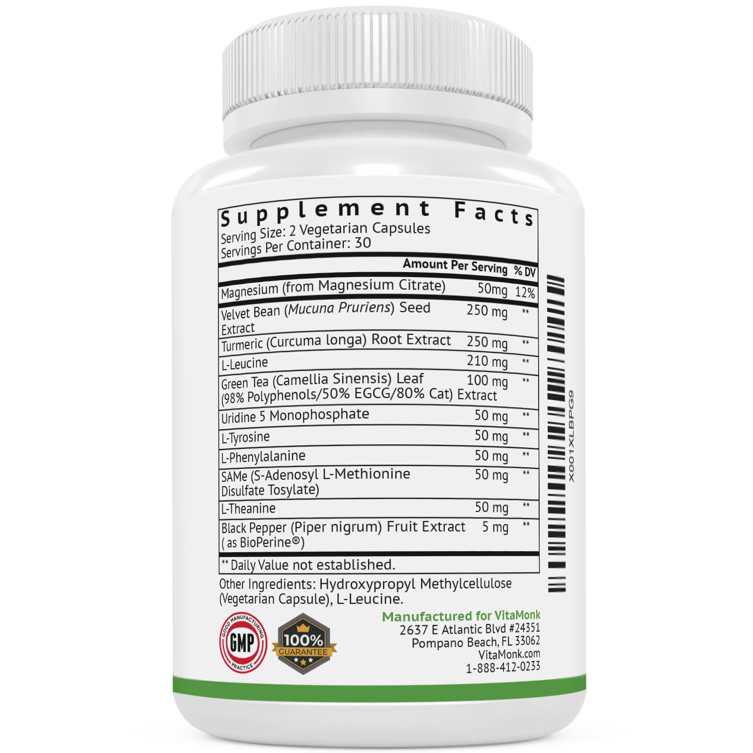 VitaMonk Dopify Mucuna Pruriens supplement bottle with lifestyle background
