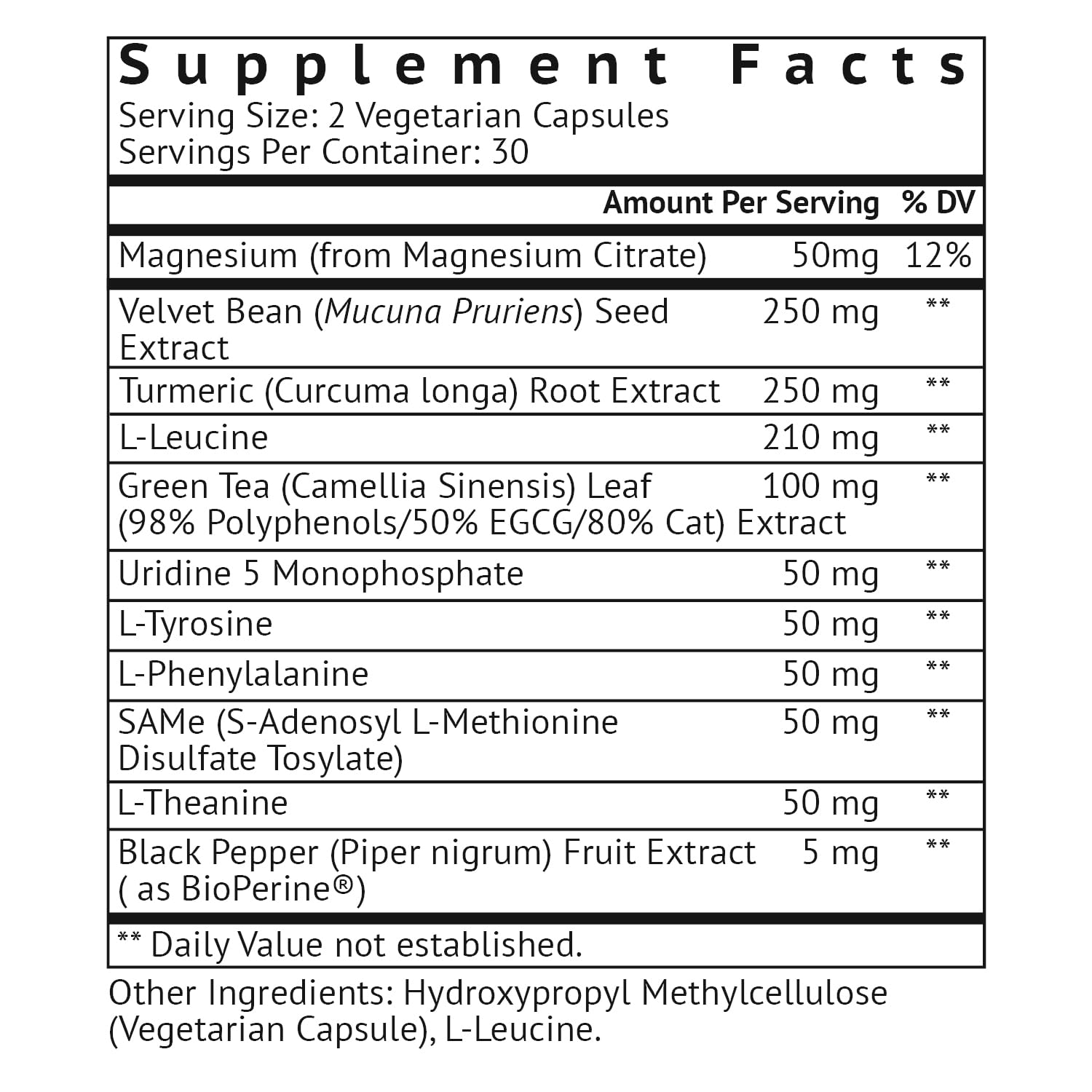 VitaMonk Dopify Mucuna Pruriens supplement capsules close-up