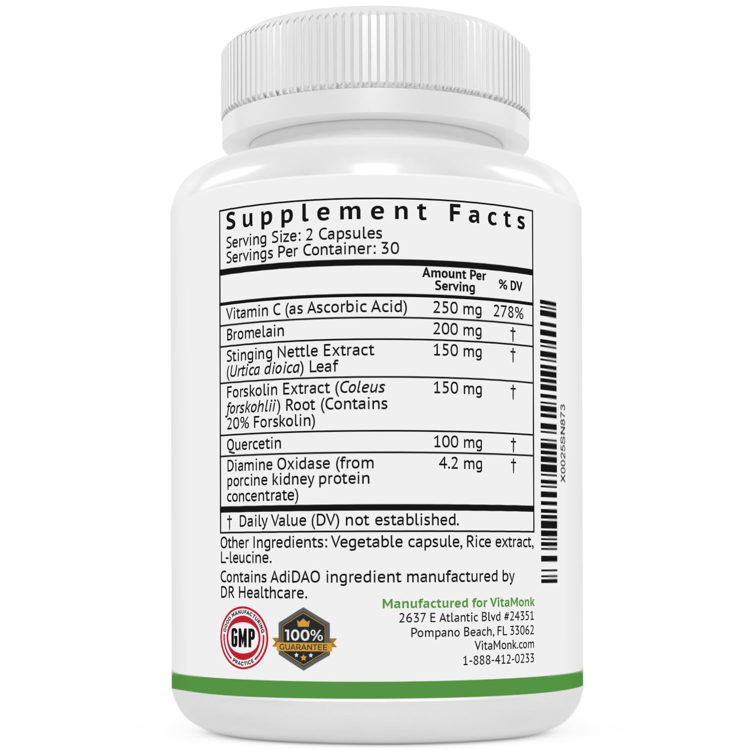 VitaMonk HistaResist Multi-Enzyme Supplement with a measuring spoon