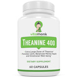 VitaMonk L-Theanine 400mg capsules front view