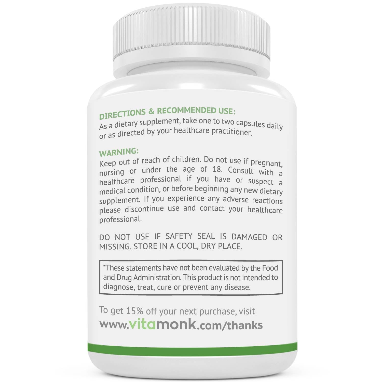VitaMonk Resveratrol Pterostilbene Supplement packaging details