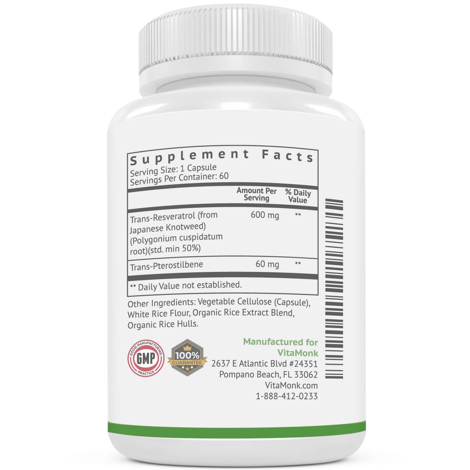 VitaMonk Resveratrol Pterostilbene Supplement serving suggestion