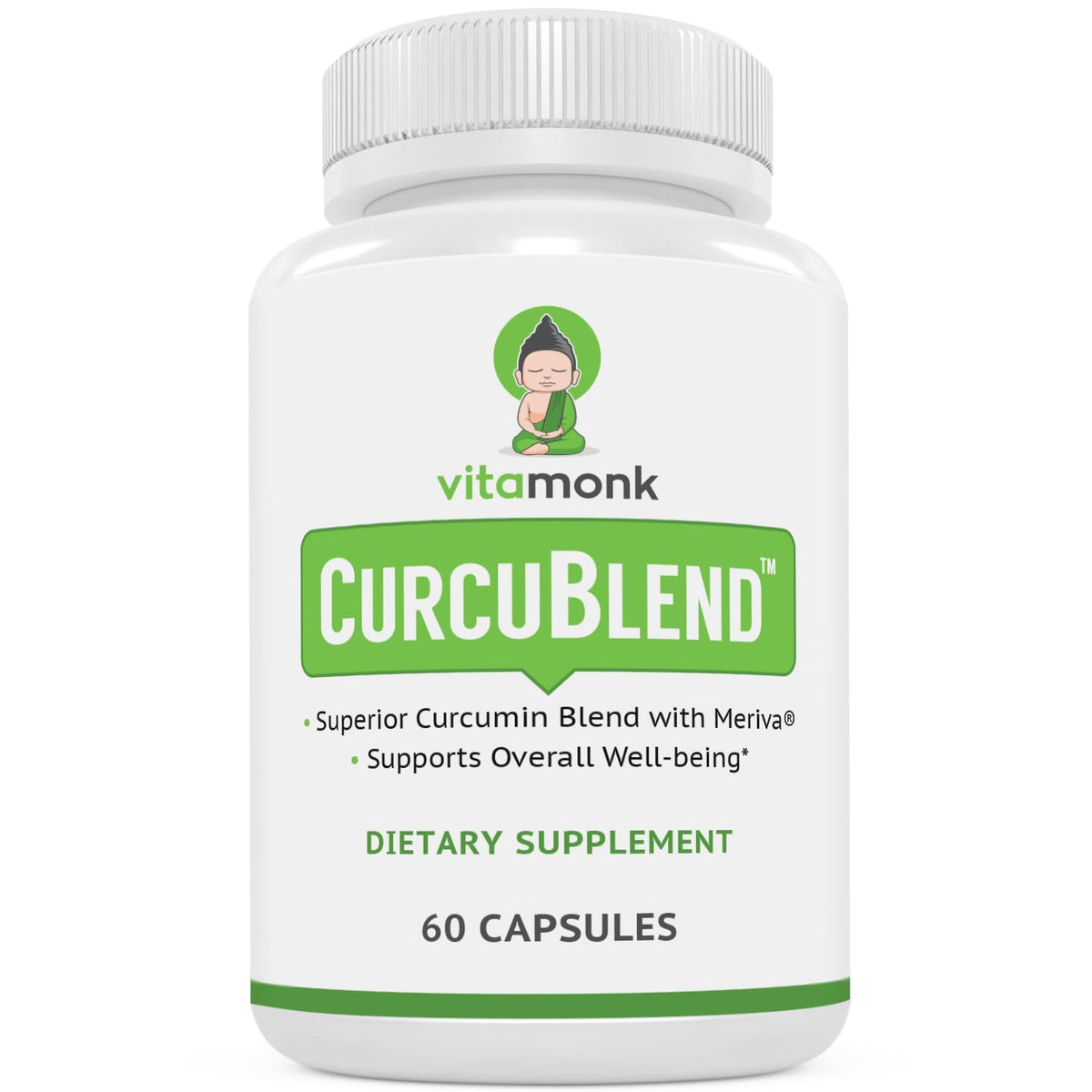 VitaMonk Turmeric Curcumin Ginger Complex 600mg Capsules front view