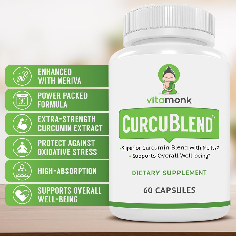 VitaMonk Turmeric Curcumin Ginger Complex 600mg Capsules side view