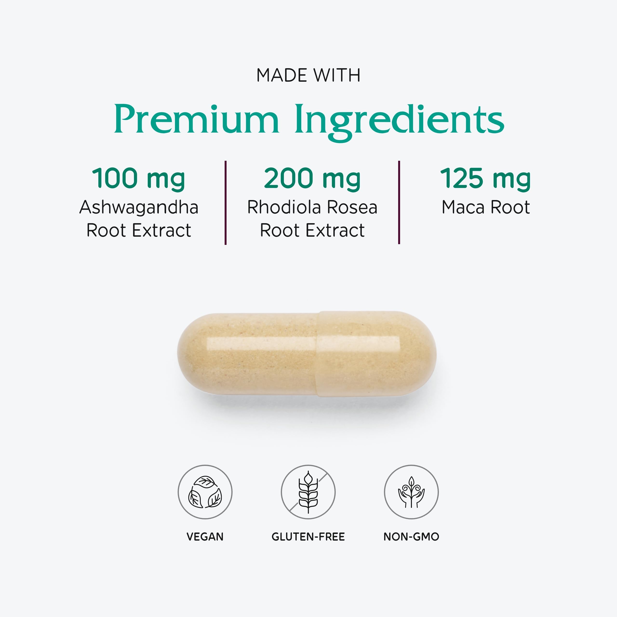 Vitanica Adrenal Assist 118g capsules on a wooden surface