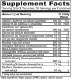 Vitanica Adrenal Assist 118g side view showing ingredients list