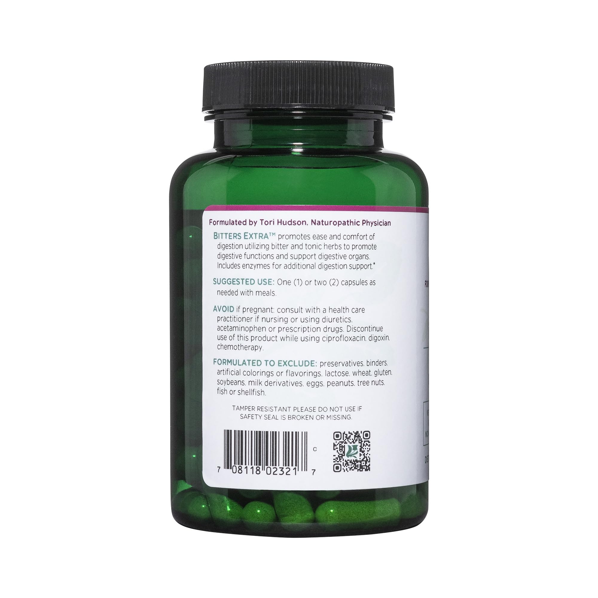 Vitanica Bitters Extra ingredients list on packaging