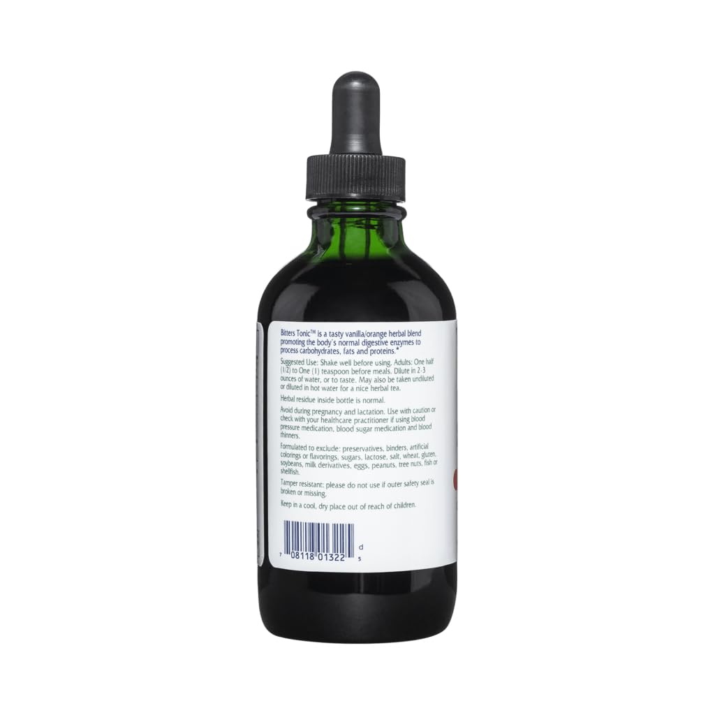 Vitanica Bitters Tonic 254g green glass bottle side view