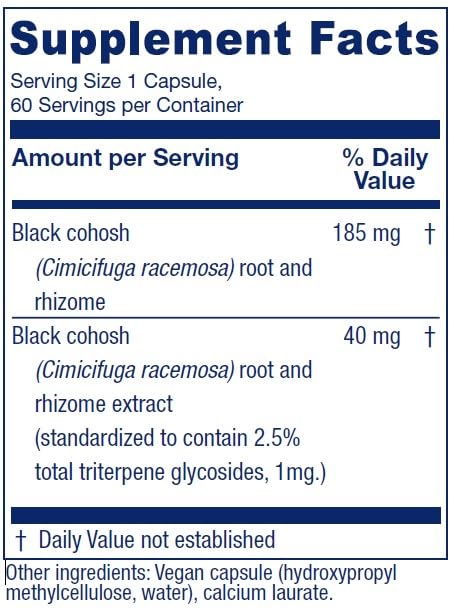 Vitanica Black Cohosh capsules bottle side view