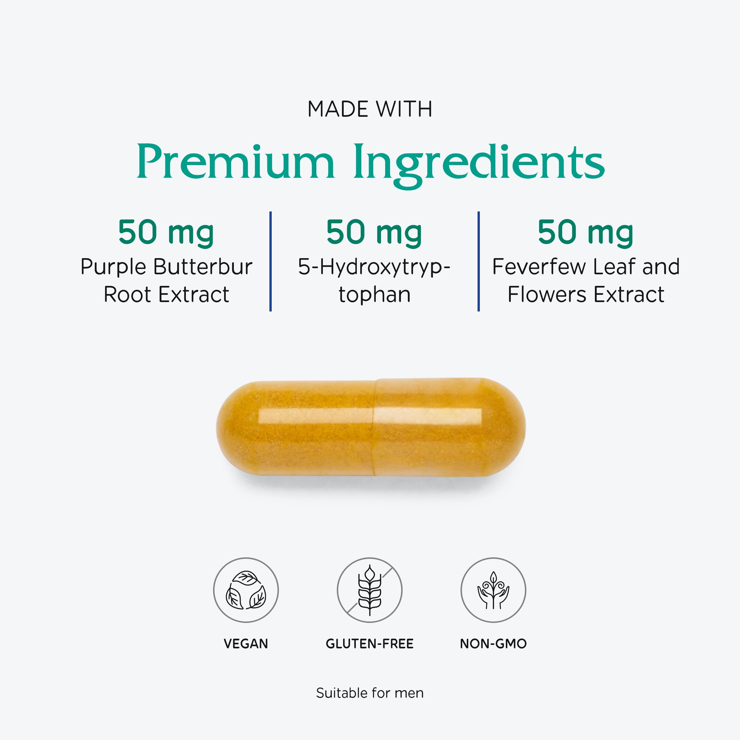 Vitanica Butterbur Root Extract ingredients list on packaging