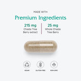 Vitanica Chaste Tree Berry Herbal Supplement capsule close-up