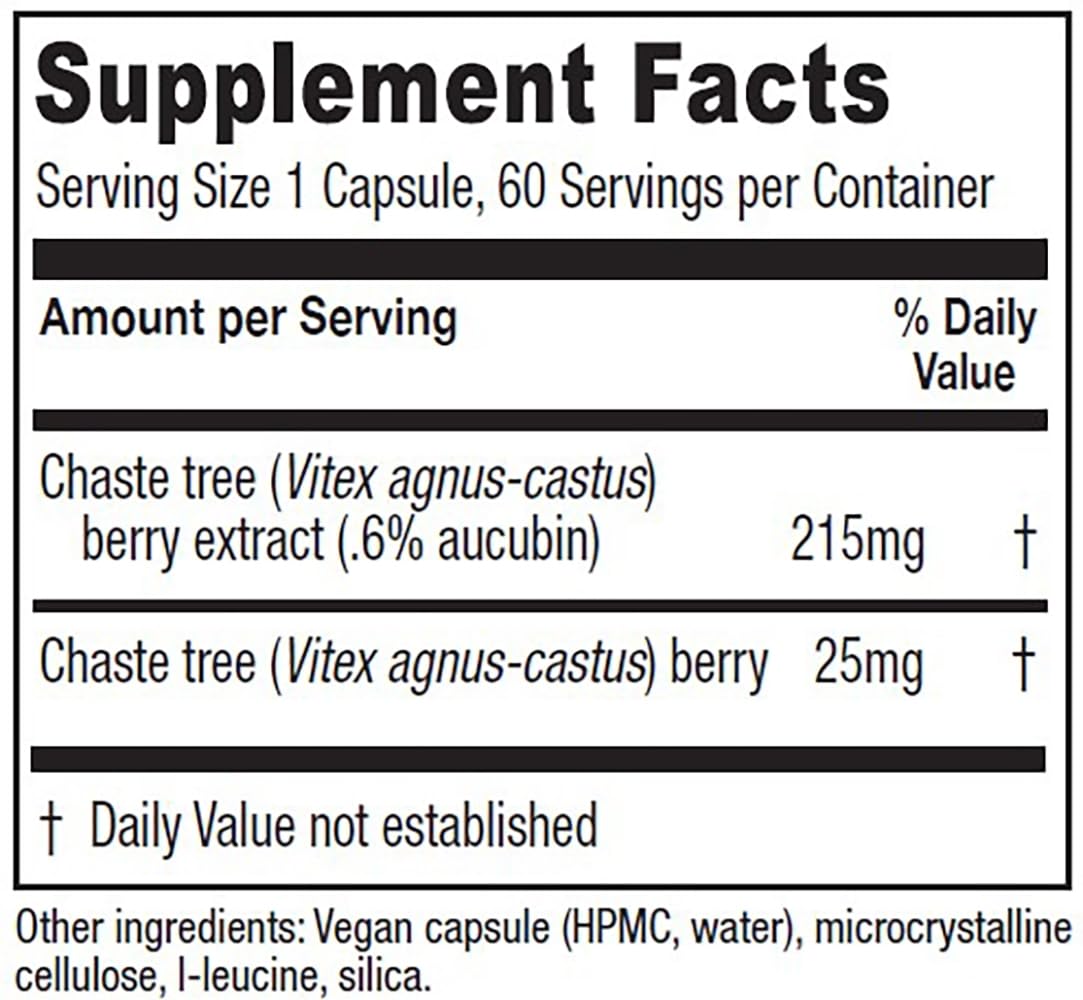 Vitanica Chaste Tree Berry Herbal Supplement side view