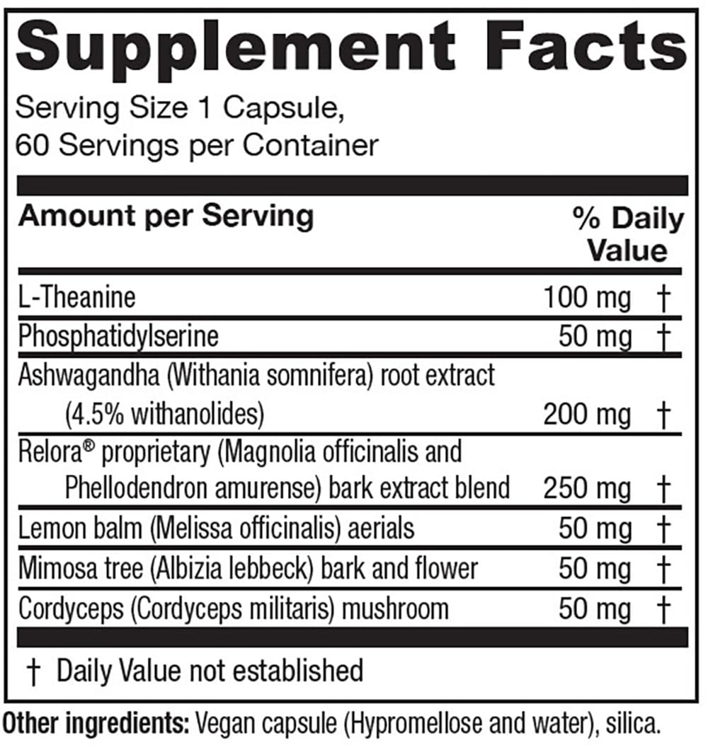 Vitanica Cortisol Relief supplement ingredients list