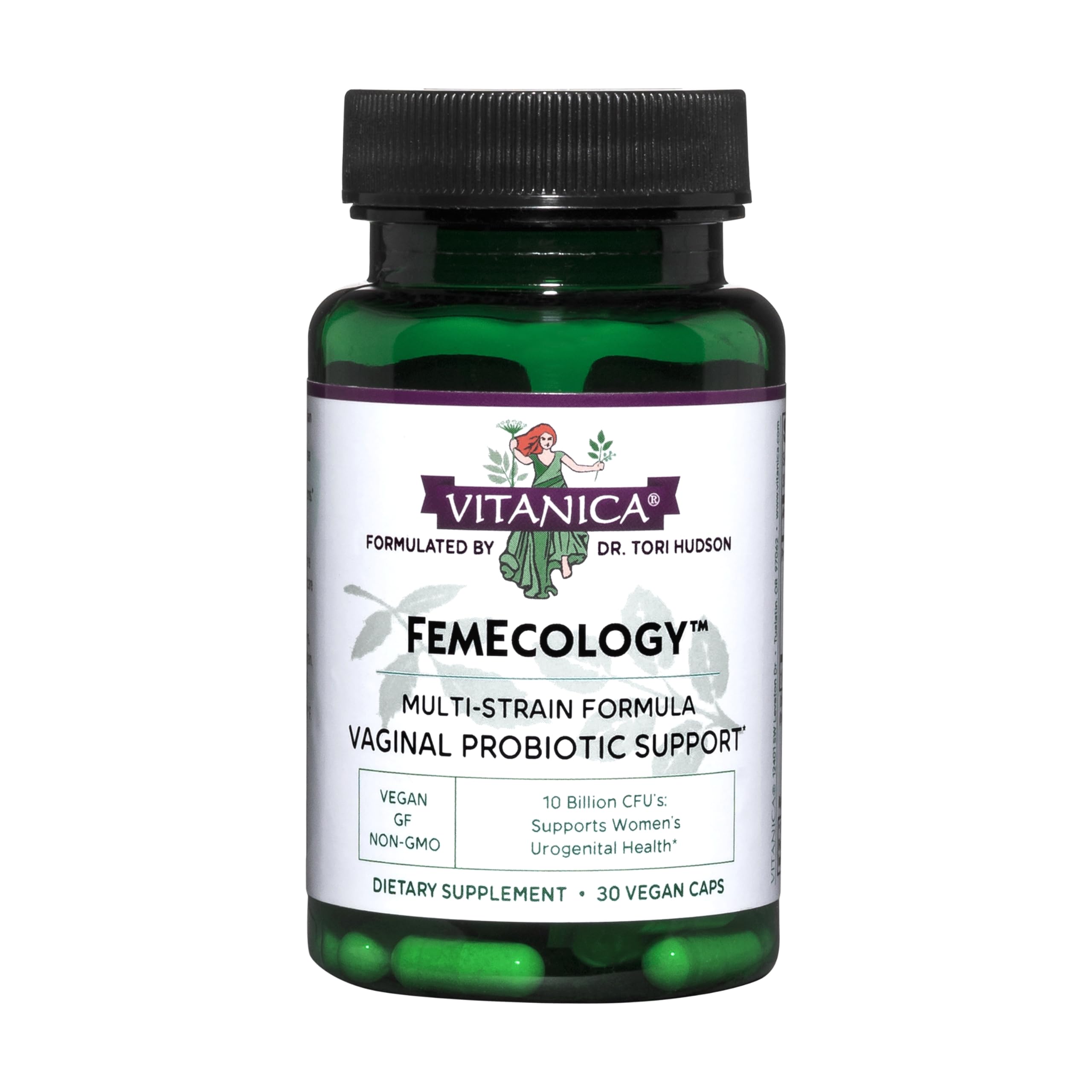 Vitanica FemEcology Probiotic Capsules front view with packaging