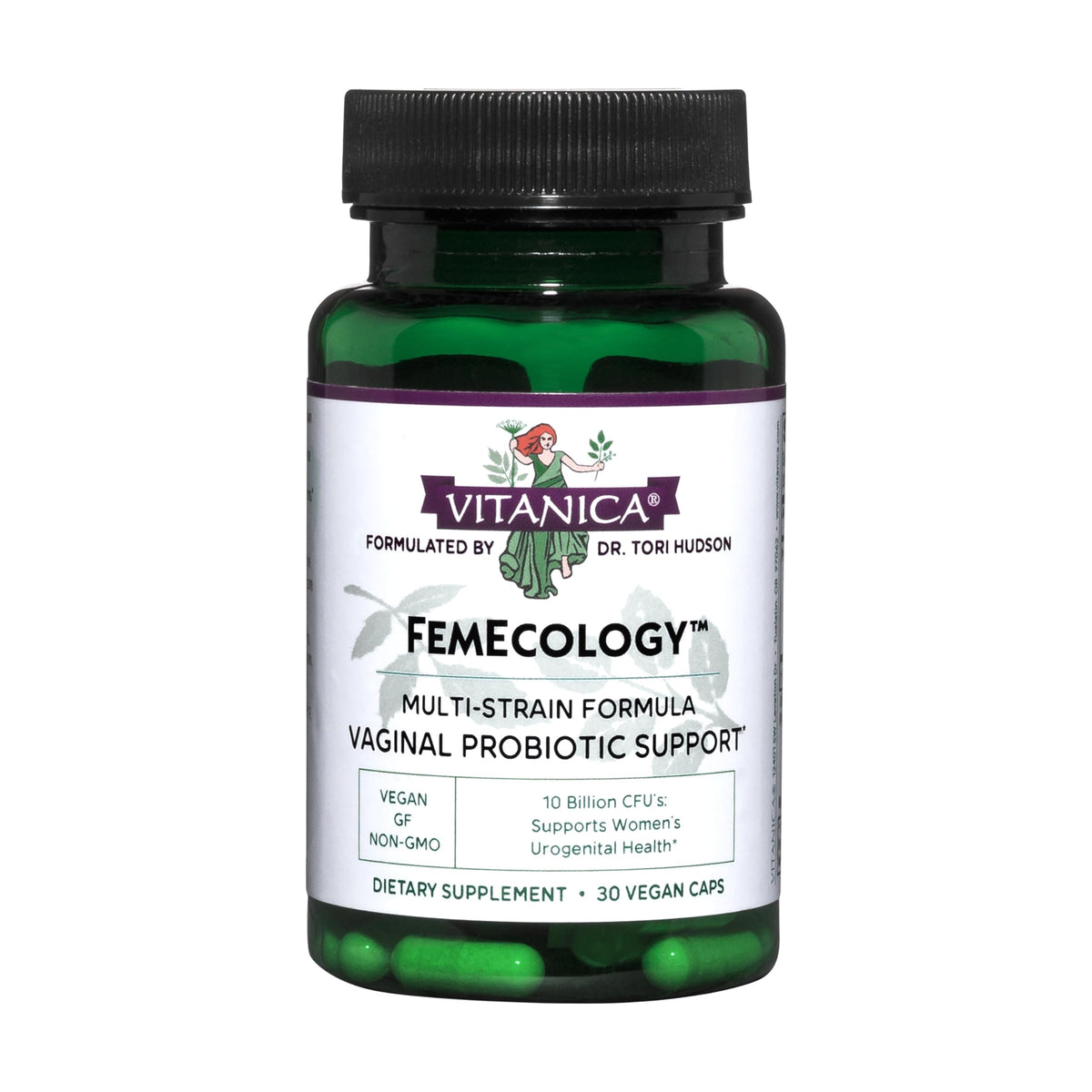Vitanica FemEcology Probiotic Capsules front view with packaging