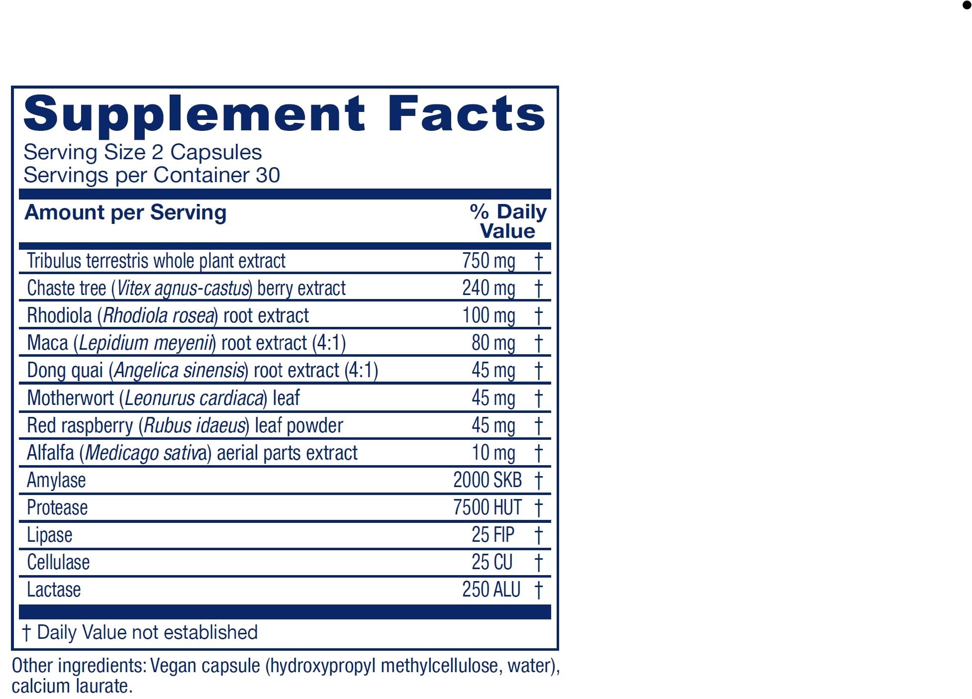 Vitanica Fertility Support Supplement side view showing capsule details