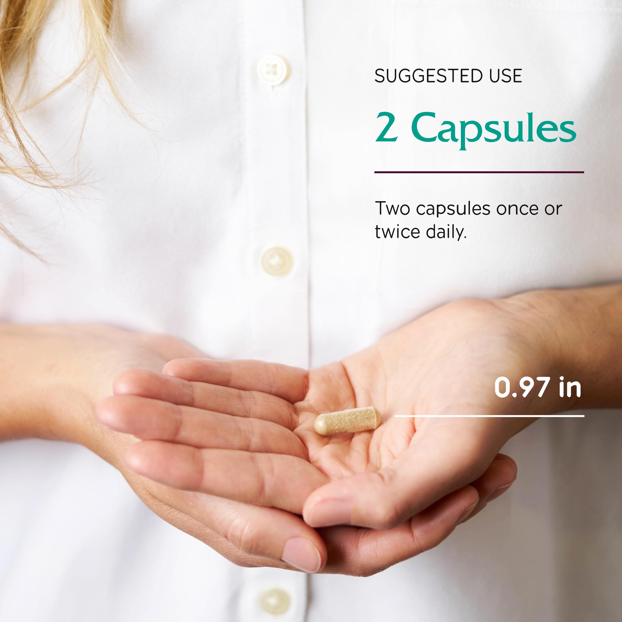 Vitanica GABA Ease capsules in a hand