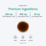 Vitanica Iron Tonic 255g in lifestyle setting with fruits