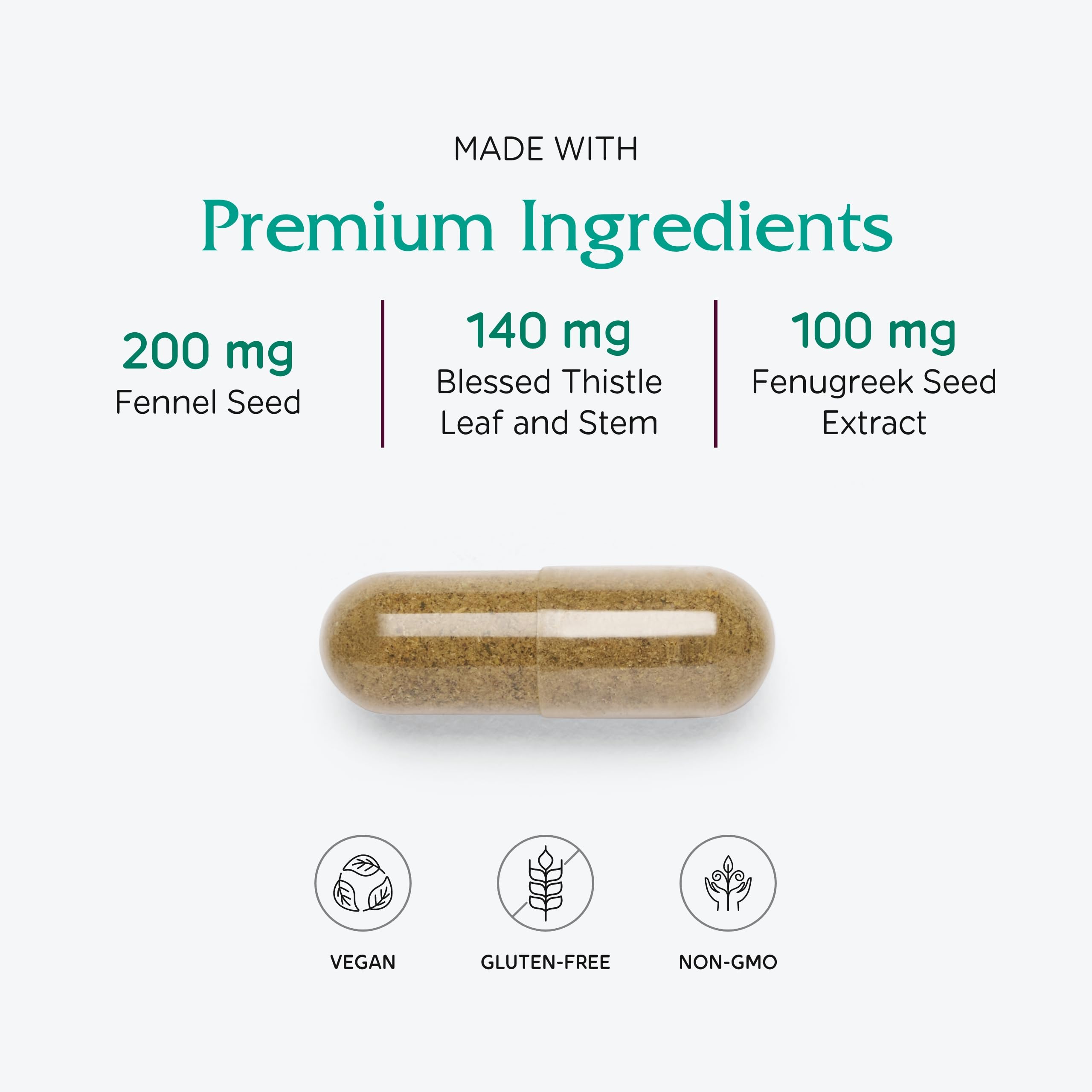 Vitanica LactationBlend Milk Thistle Supplement 60 Capsules ingredients list