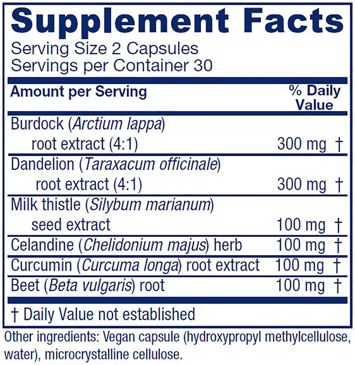 Vitanica Liver Extracts Supplement 60 Capsules side view