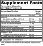 Vitanica Menstrual Support Blend 86g capsules side view