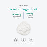 Vitanica Optinositol powder mixed in a glass of water