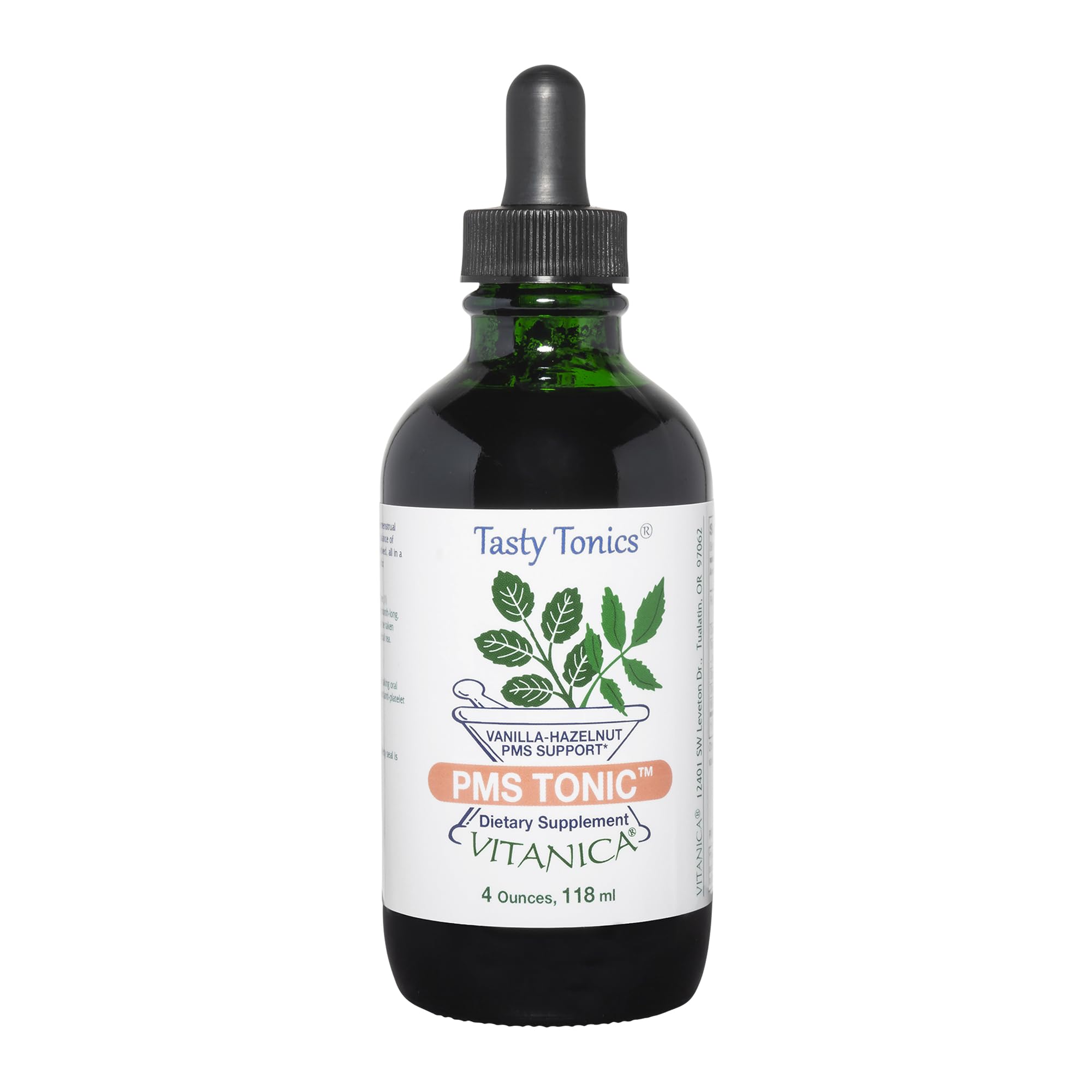 Vitanica PMS Relief Tonic 249g front view with herbal ingredients