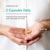 Vitanica Premenstrual Support Capsules opened bottle with capsules visible