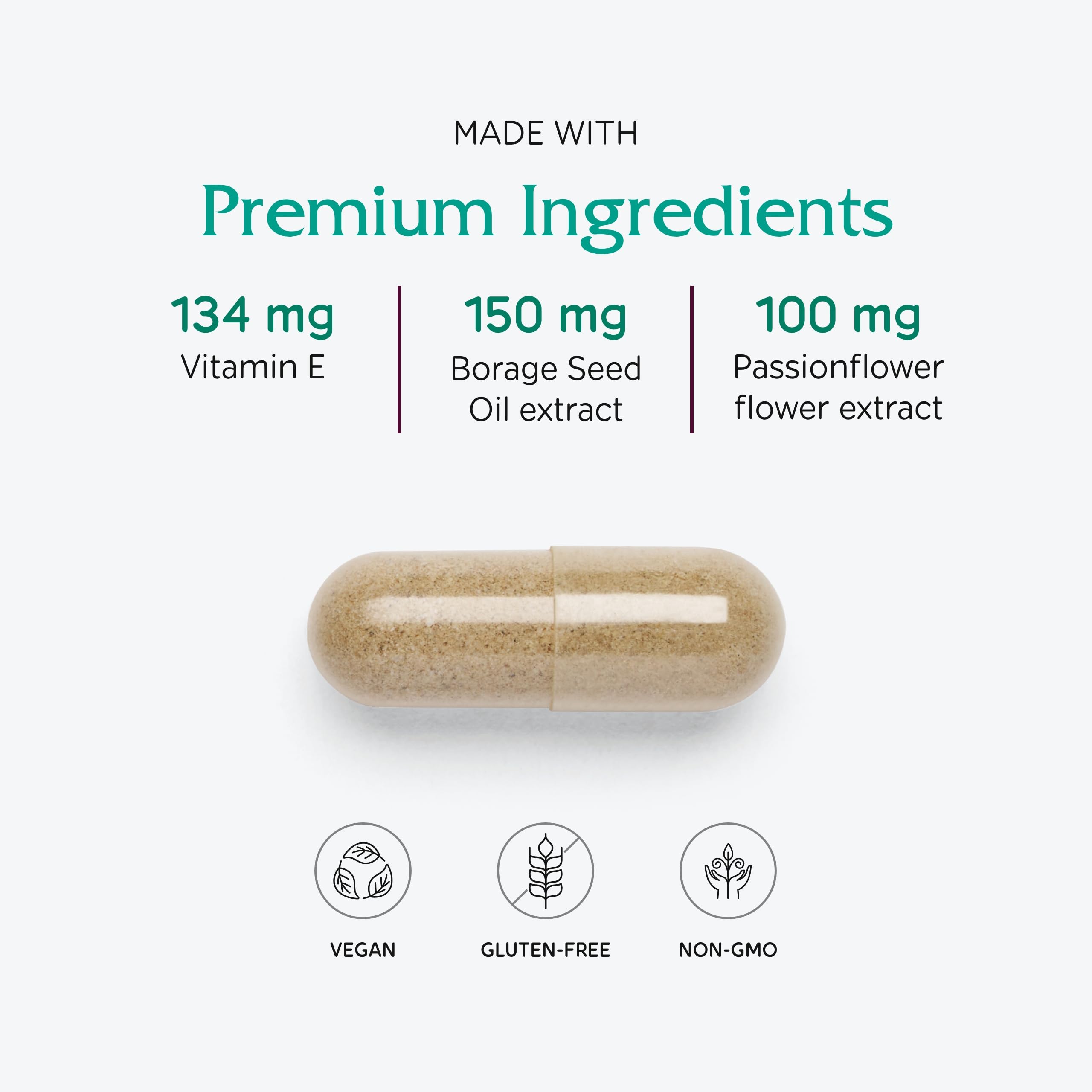 Vitanica Premenstrual Support Capsules packaging on a table