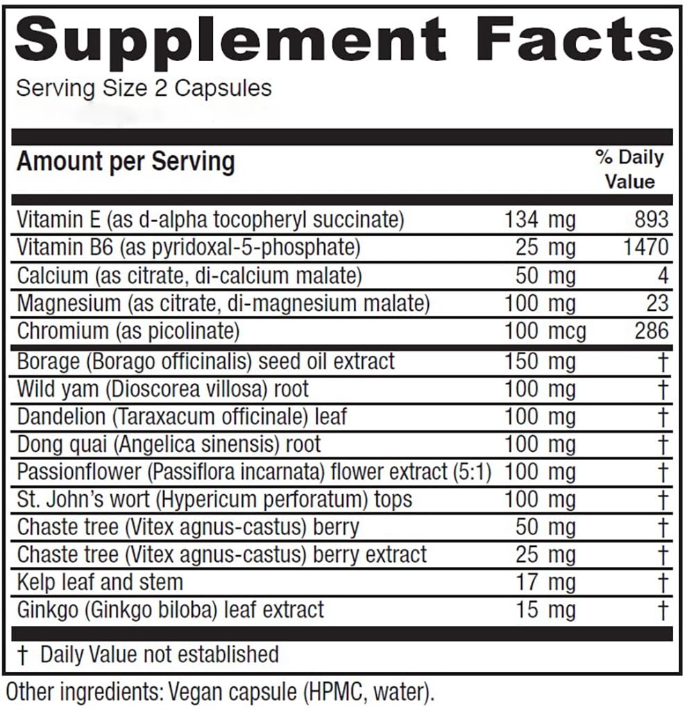 Vitanica Premenstrual Support Capsules side view showing capsule details