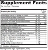Vitanica Premenstrual Support Capsules side view showing ingredients list