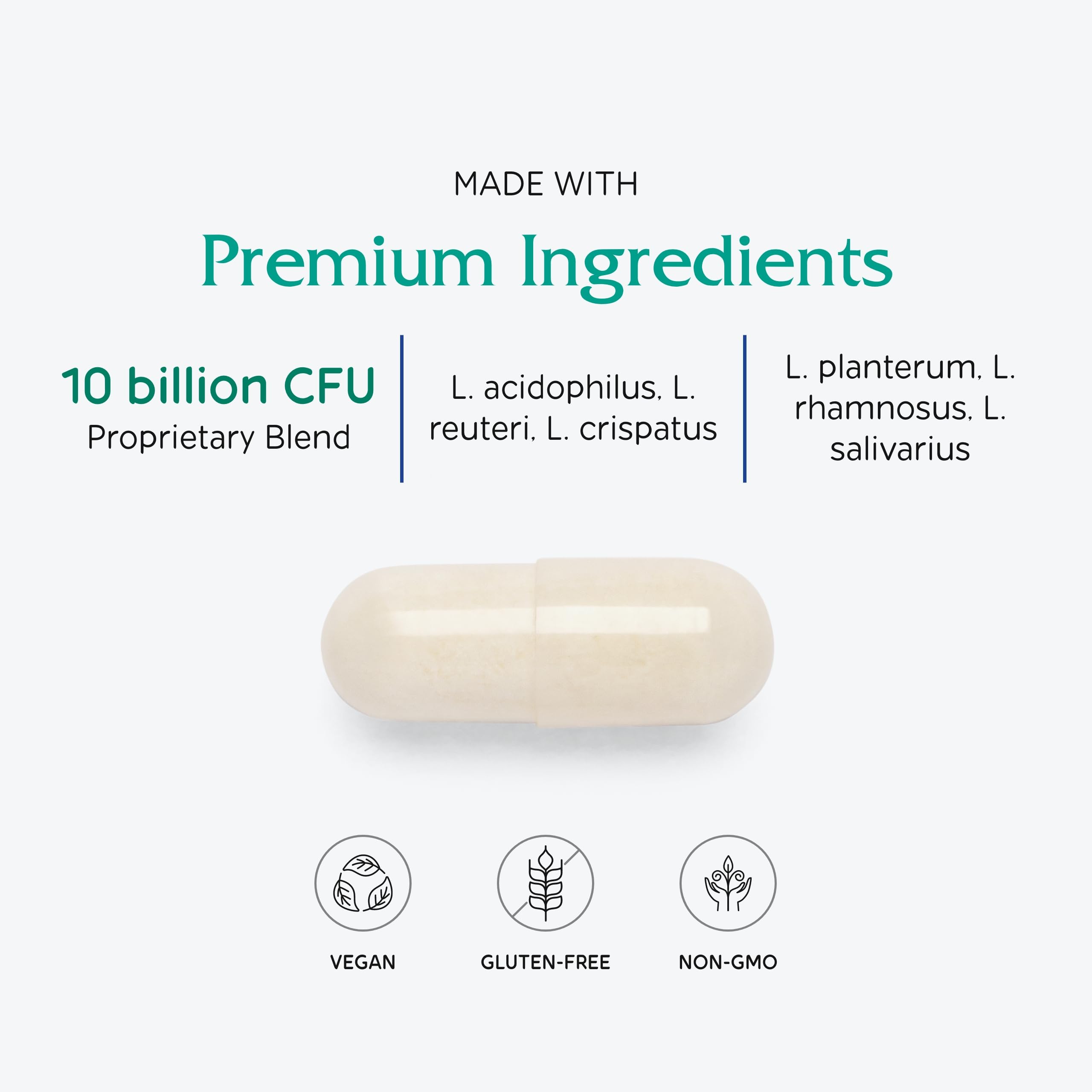 Vitanica Probiotic Blend Capsules 10 Billion CFU back view