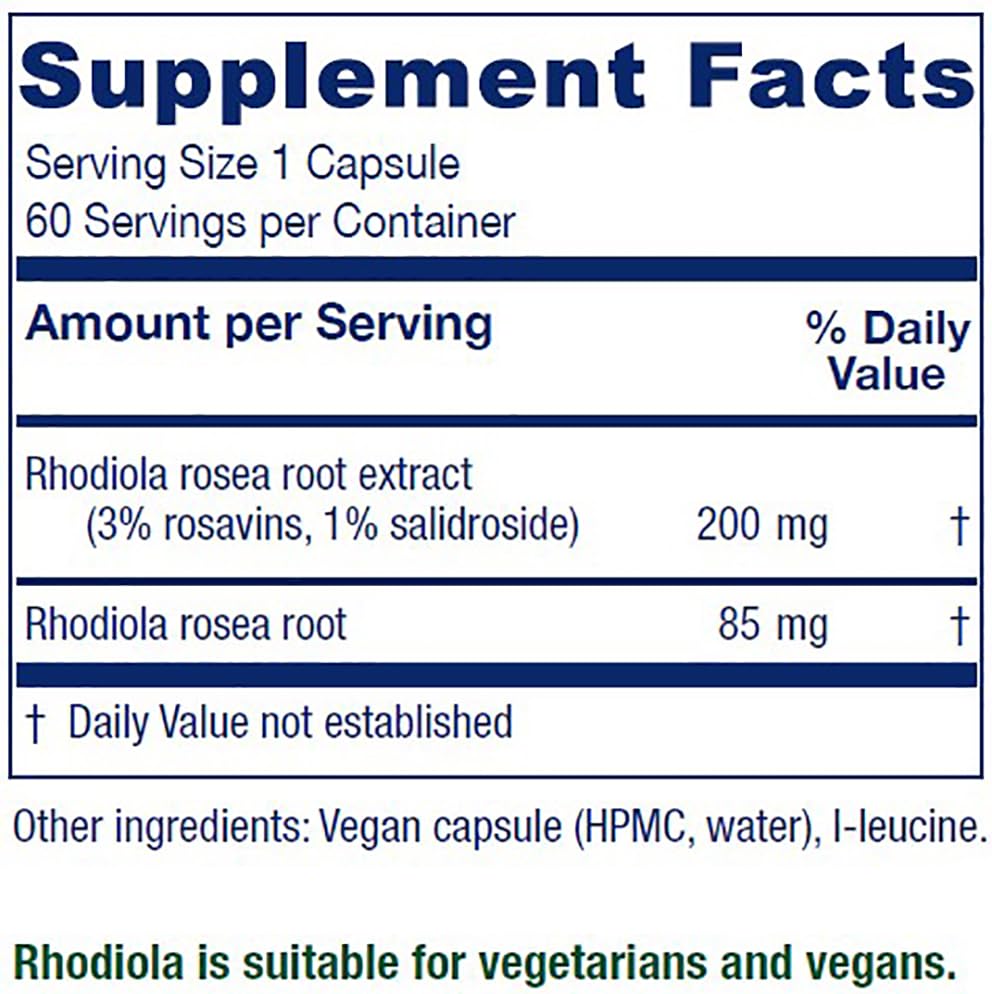 Vitanica Rhodiola Extract Plus packaging side view