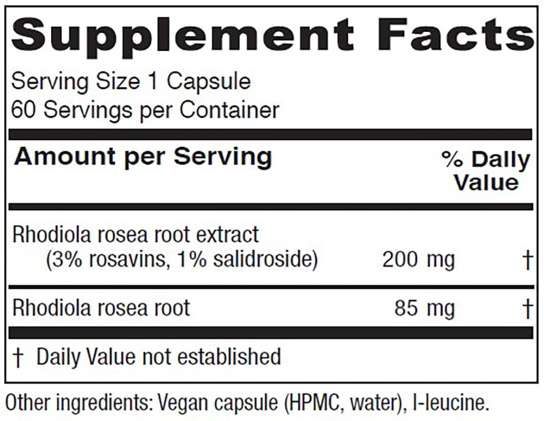 Vitanica Rhodiola Rosea Root Extract capsules side view