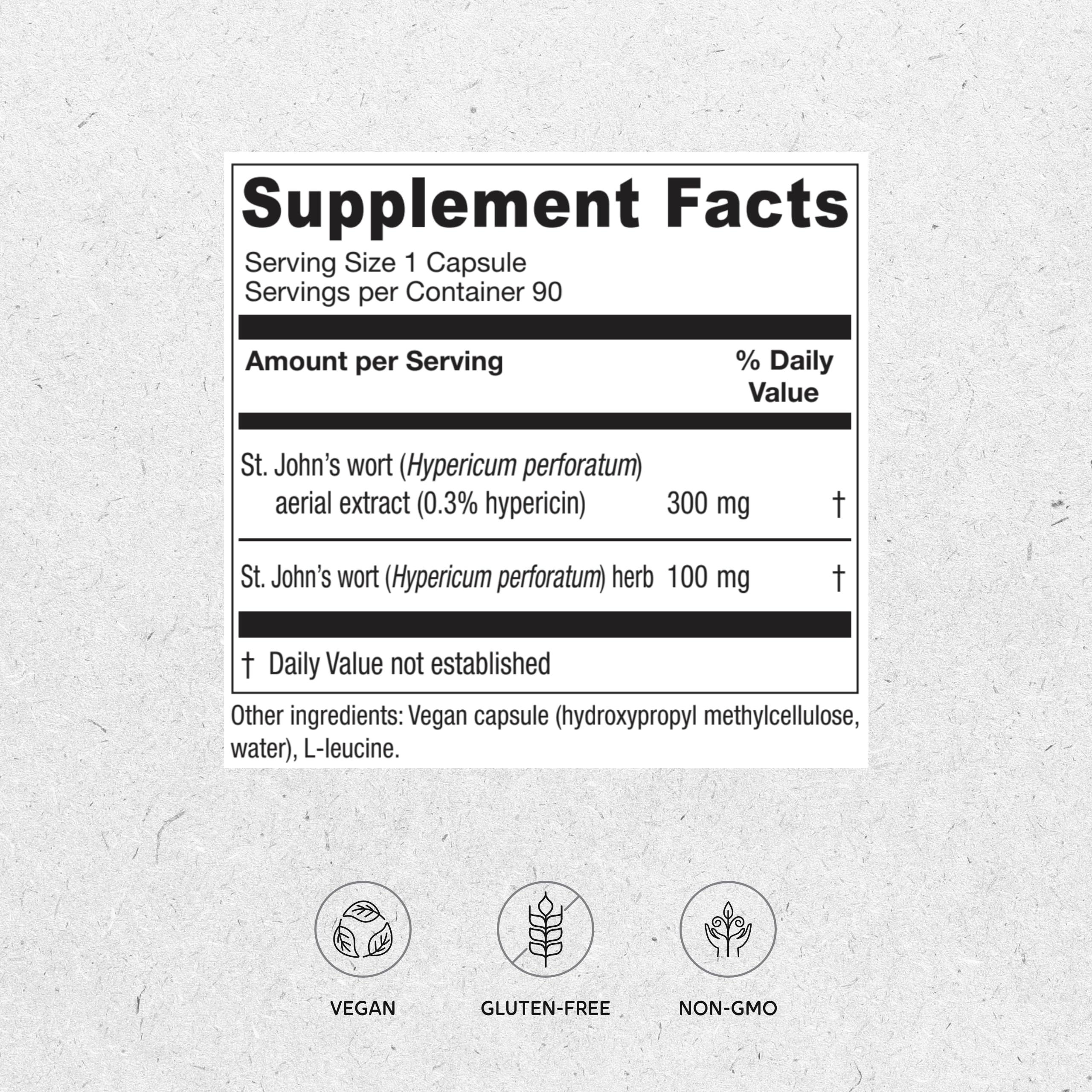 Vitanica St. John's Wort 300mg capsules side view