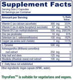 Vitanica ThyroFem supplement capsules in a bowl