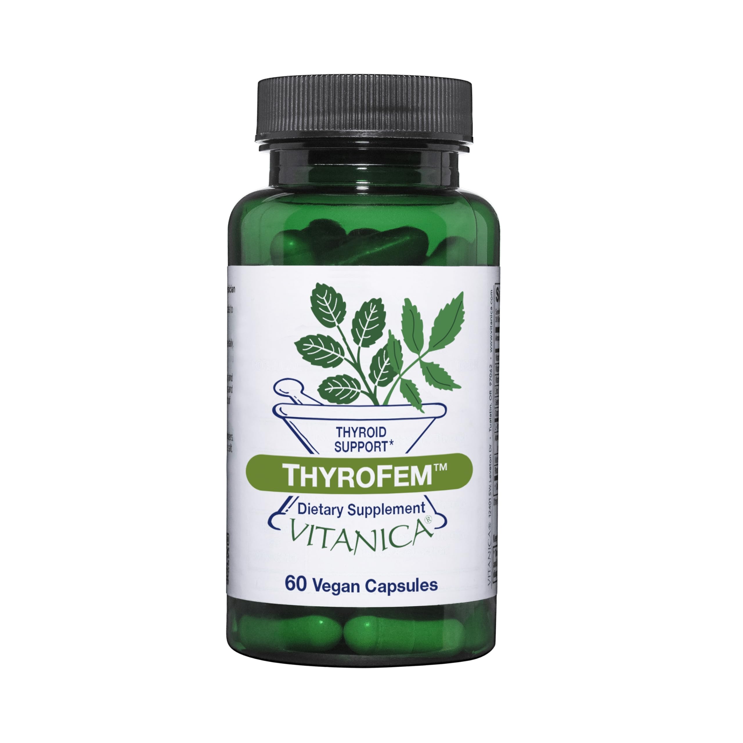 Vitanica ThyroFem Thyroid Support Supplement bottle front view