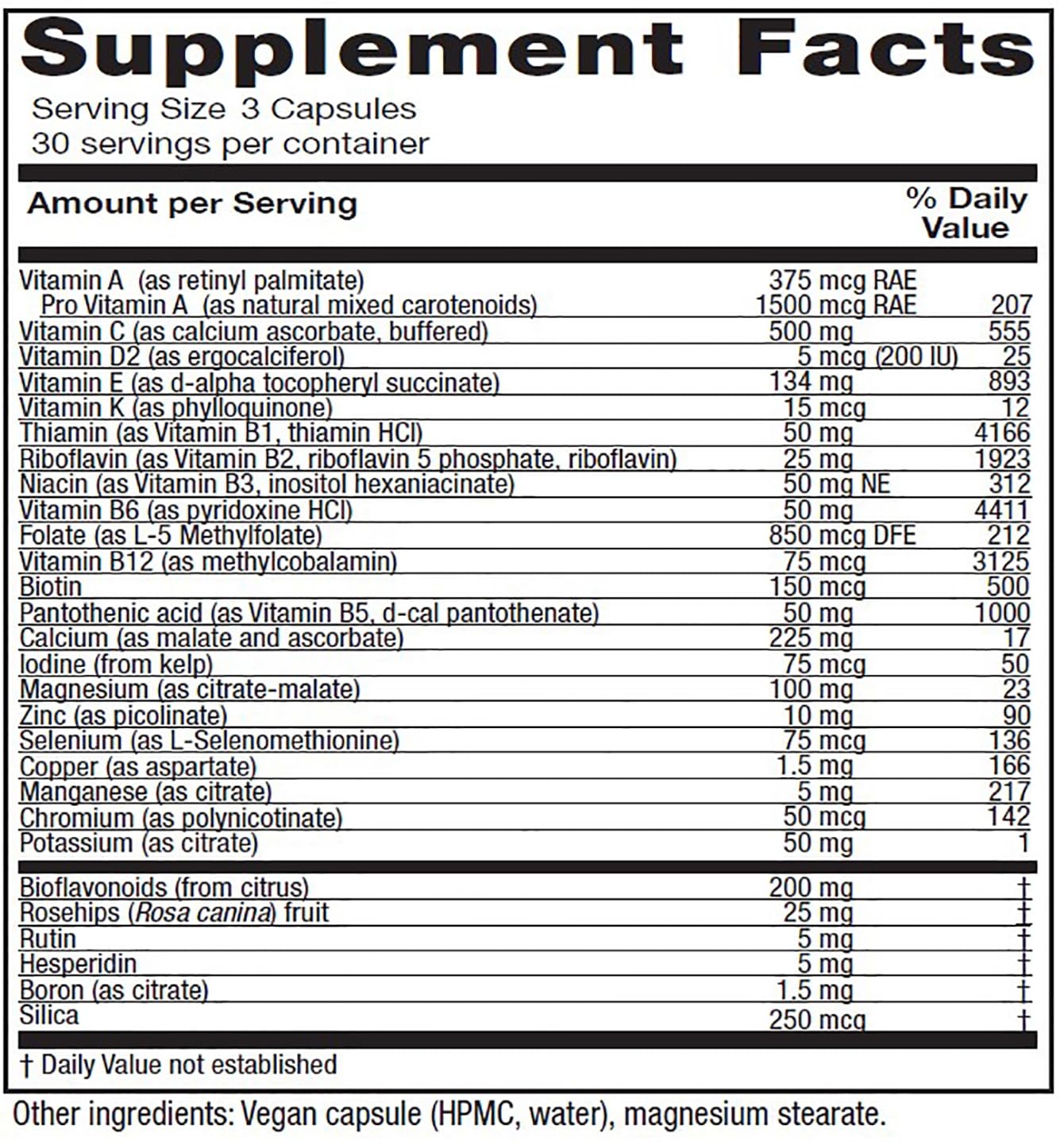 Vitanica Women's Symmetry Multivitamins side view