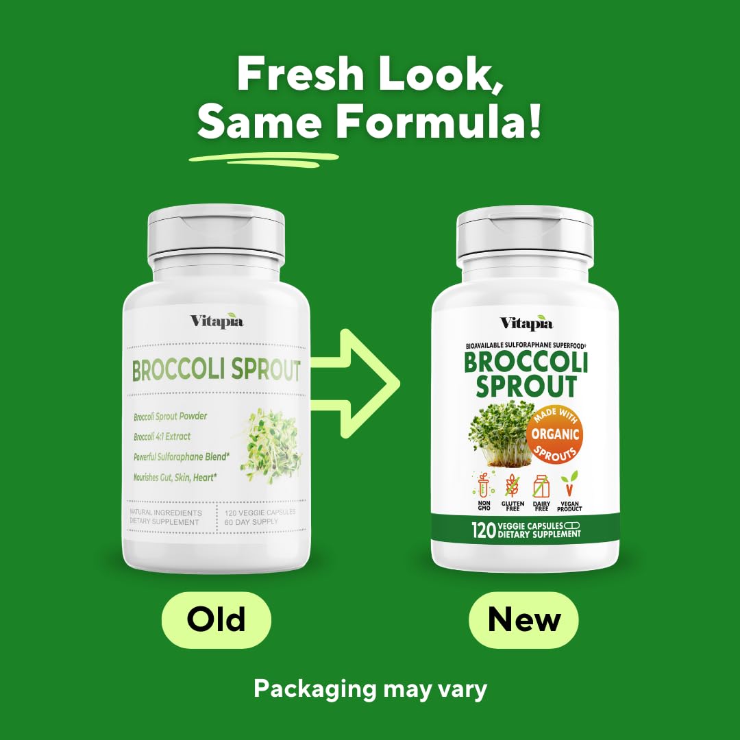Vitapia Broccoli Sprout Capsule Supplement with Broccoli 4:1 Extract details