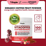 Vitapia Coffee Fruit Caffeine Powder 3g scoop next to container