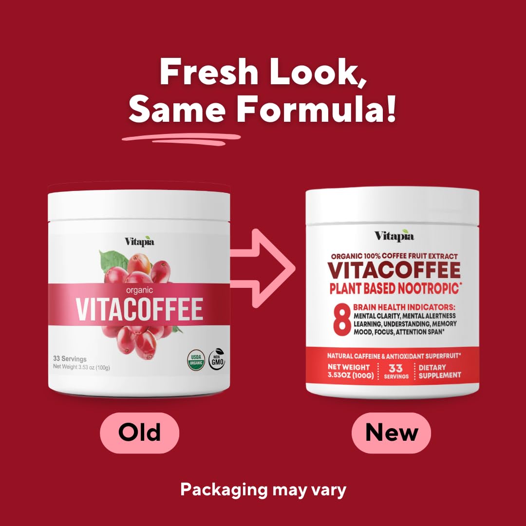 Vitapia Coffee Fruit Caffeine Powder in a glass of water