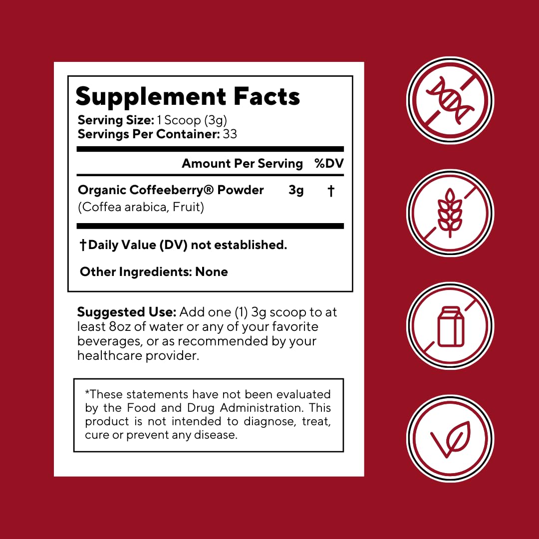 Vitapia Coffee Fruit Caffeine Powder packaging details