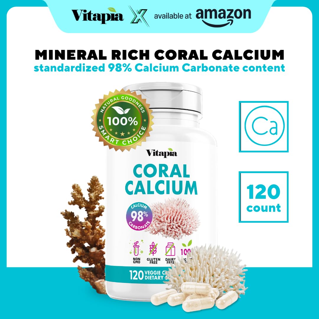 Vitapia Coral Calcium Capsules 1000mg side view