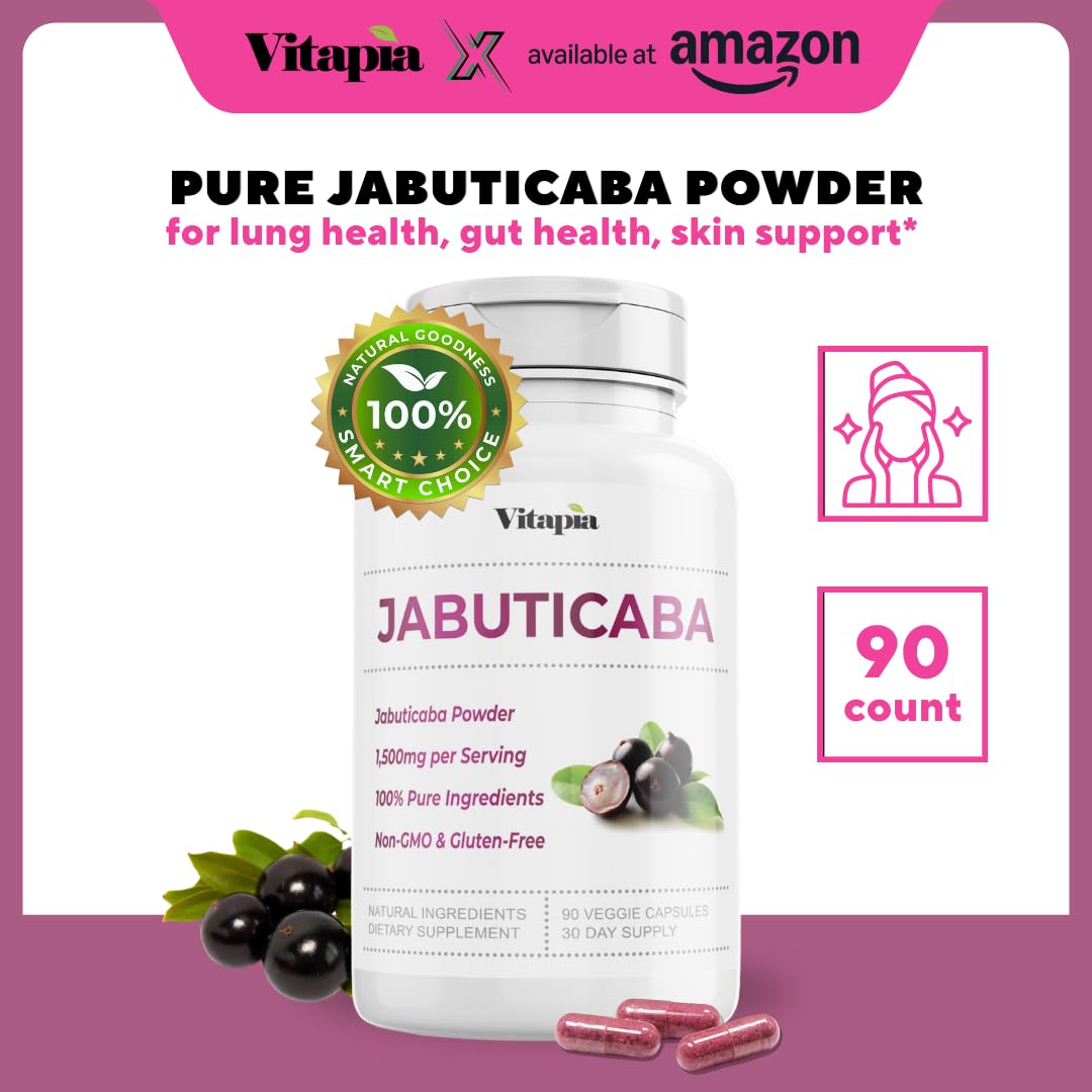 Vitapia Jabuticaba Fruit Powder Capsules 1500mg side view
