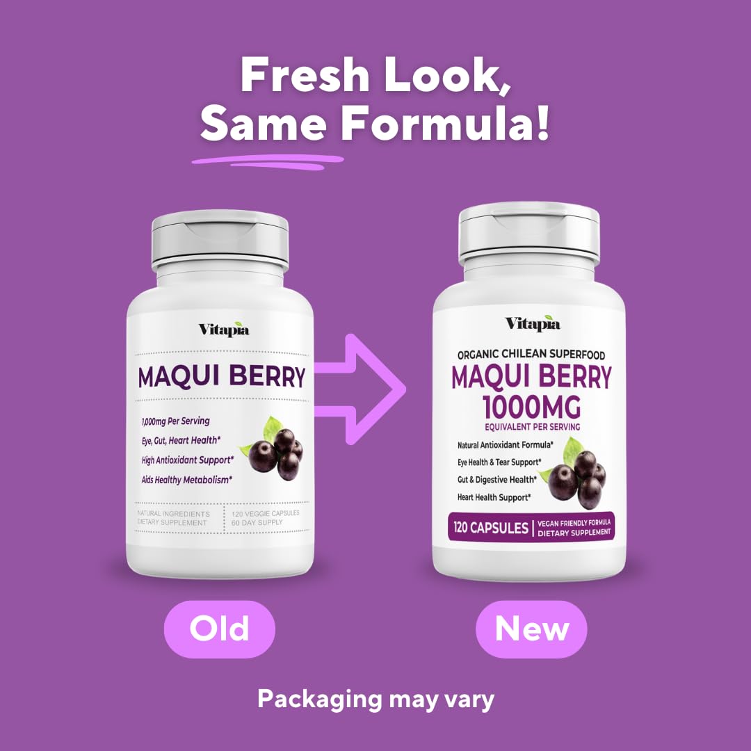 Vitapia Maqui Berry Supplement 120 Veggie Capsules with packaging