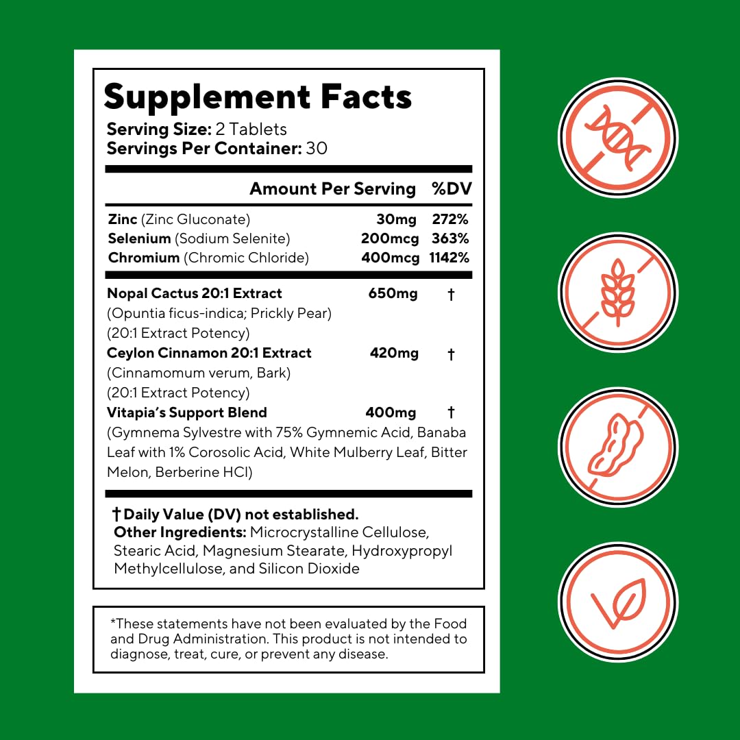 Vitapia Nopal Cactus & Ceylon Cinnamon Capsules 60 Count