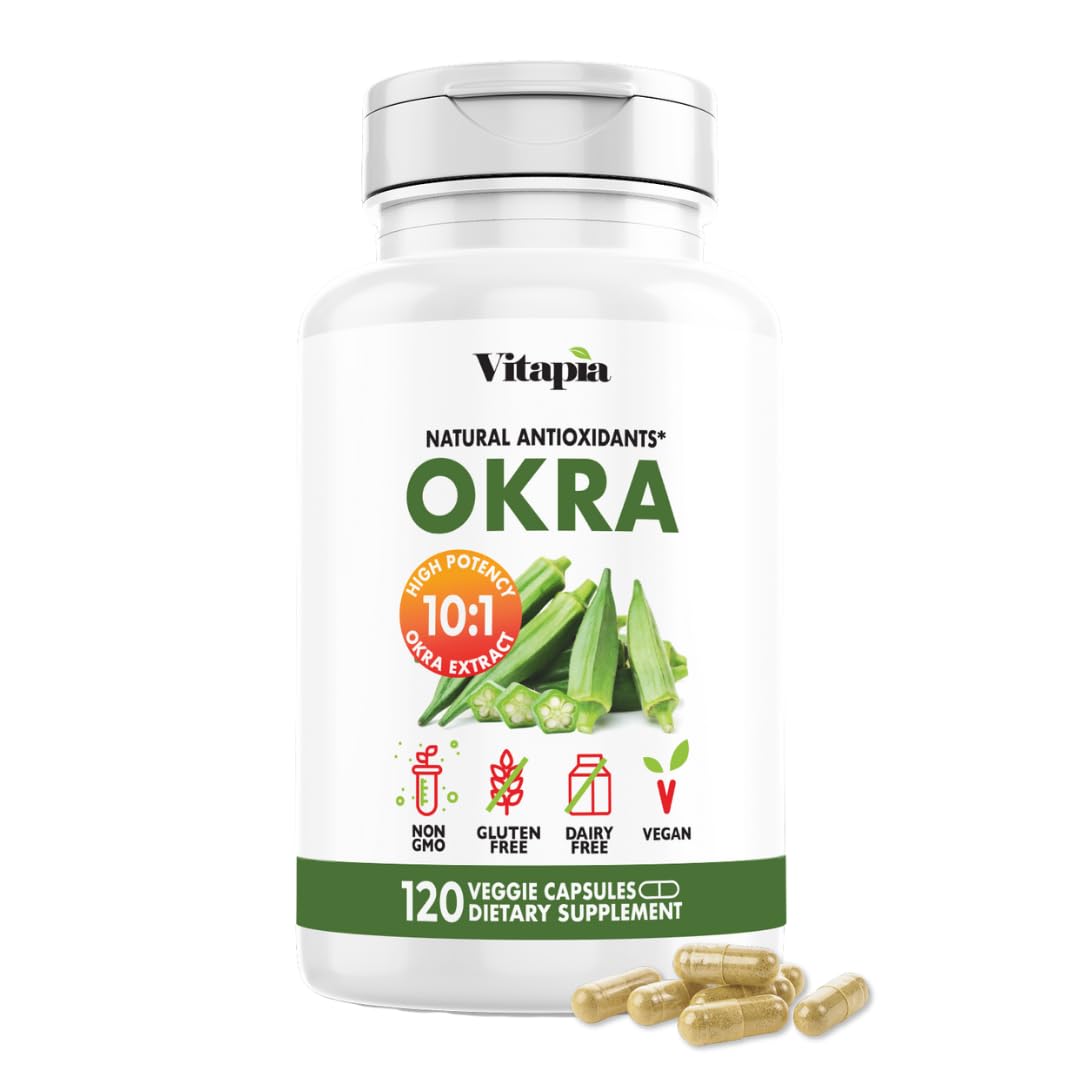 Vitapia Okra Extract Capsule Supplement front view